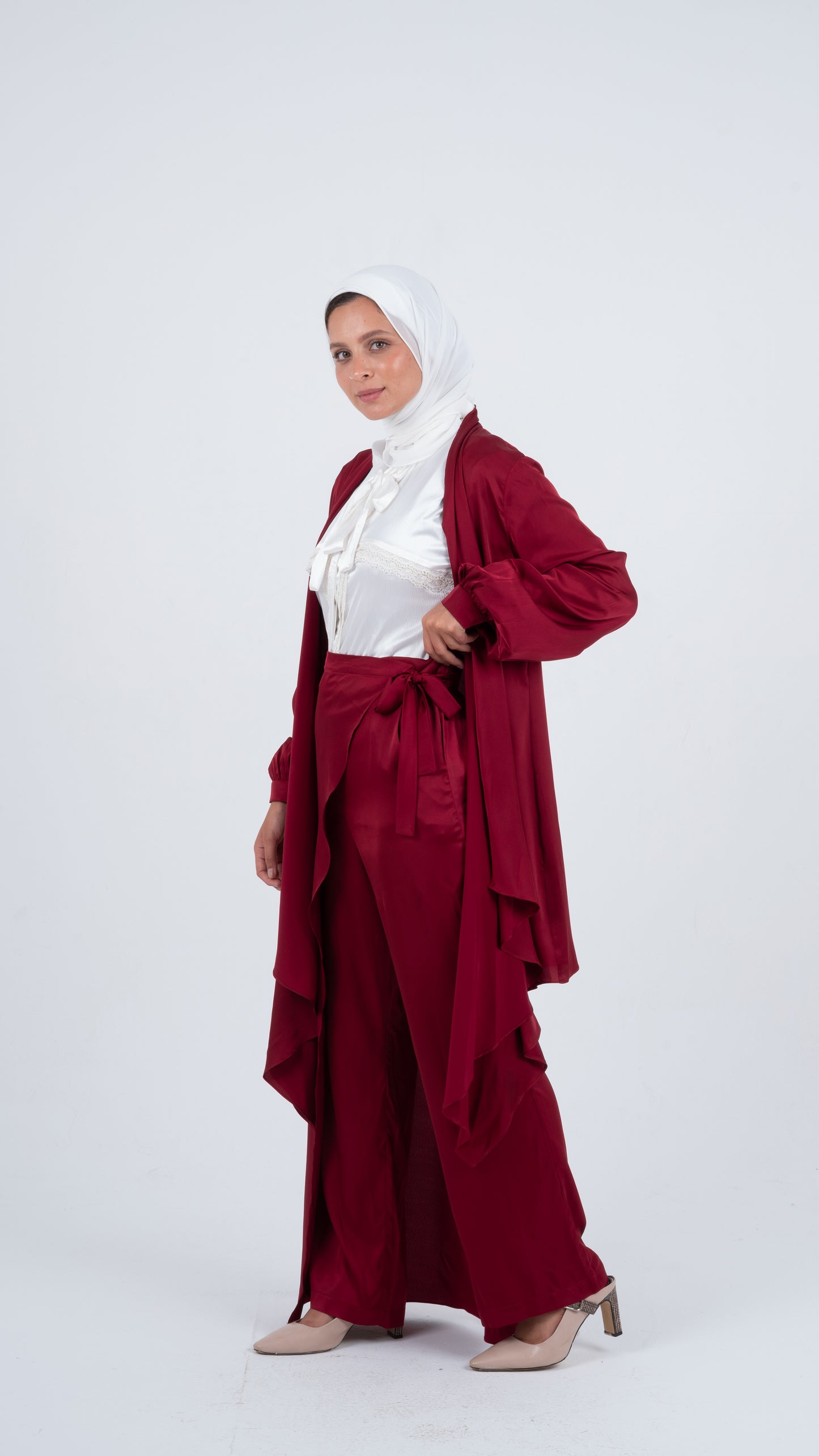 Mint Flowy Wrap Satin Set ( 3 pieces )