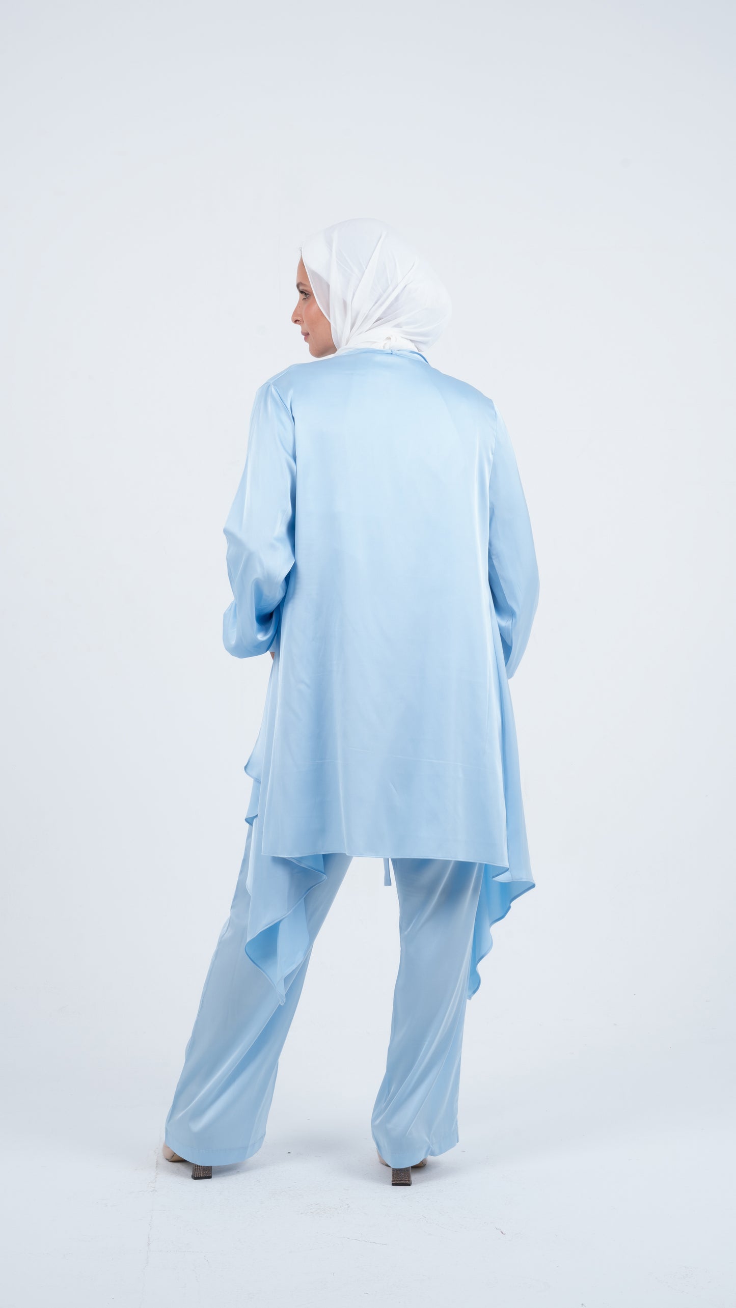 Mint Flowy Wrap Satin Set ( 3 pieces )