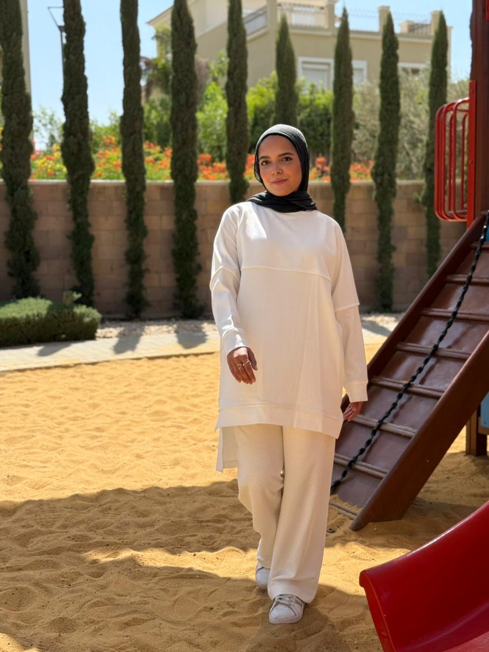 Over Size Comfy Beige Training Suit