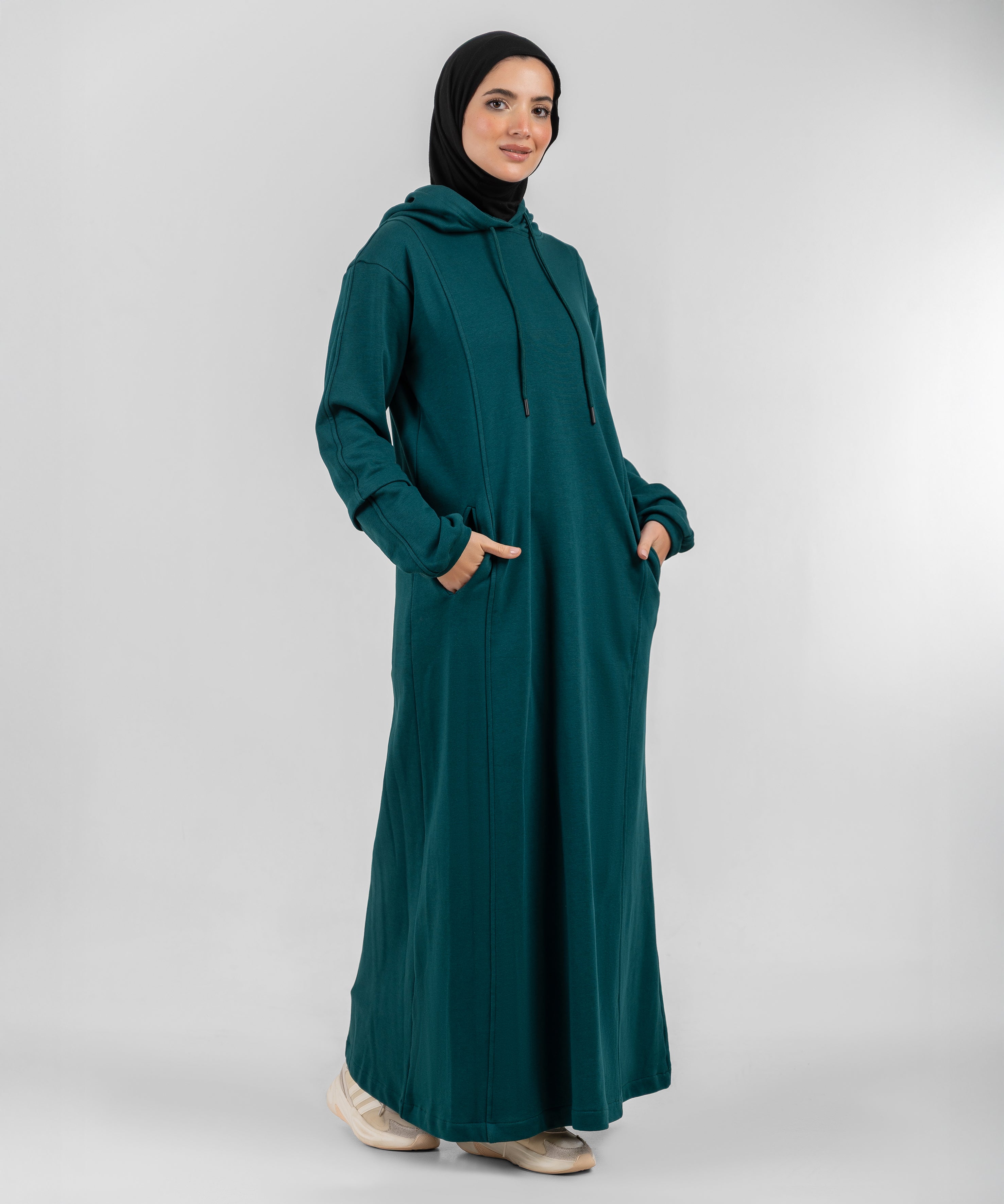 Emerald Green Hoodie Dress (0026)
