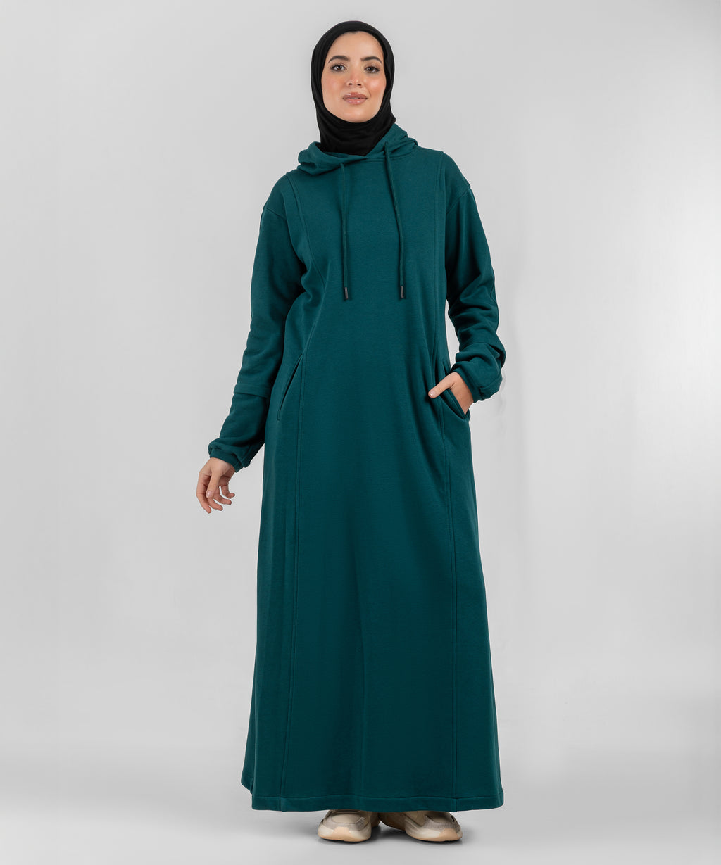Emerald Green Hoodie Dress (0026)