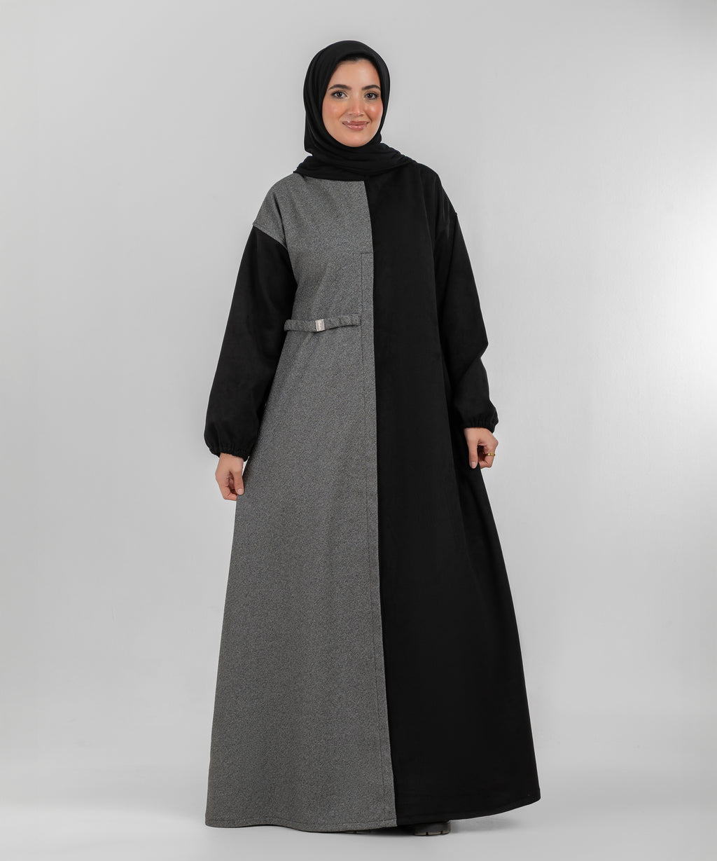 Tweed Two-Tone Winter Abaya
