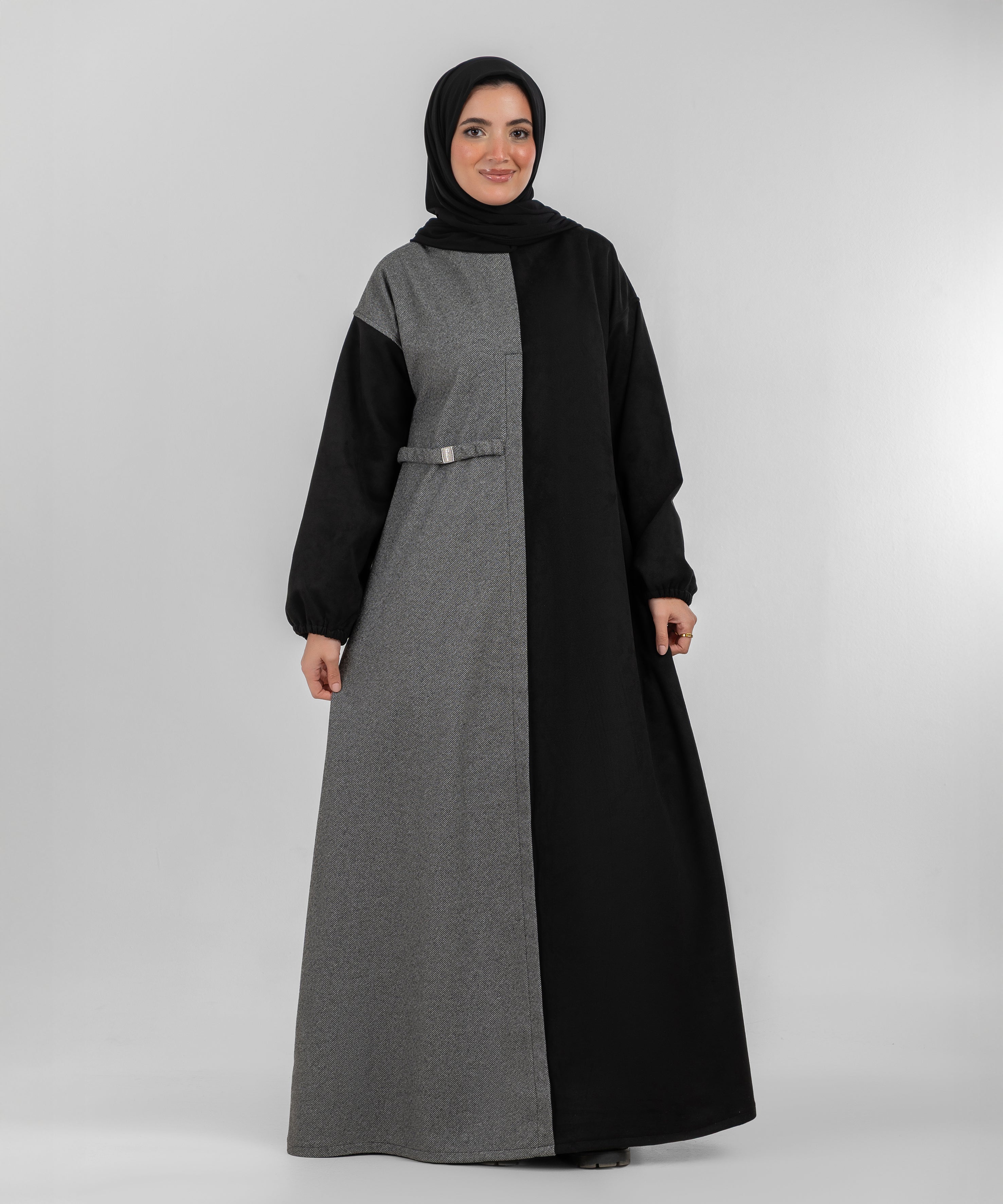 Tweed Two-Tone Winter Abaya