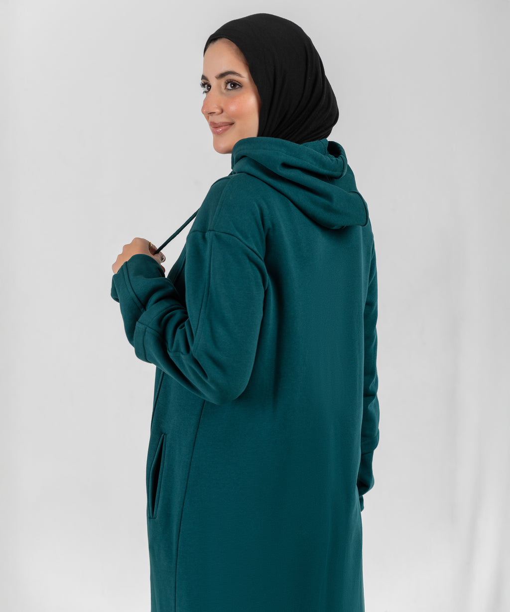 Emerald Green Hoodie Dress (0026)