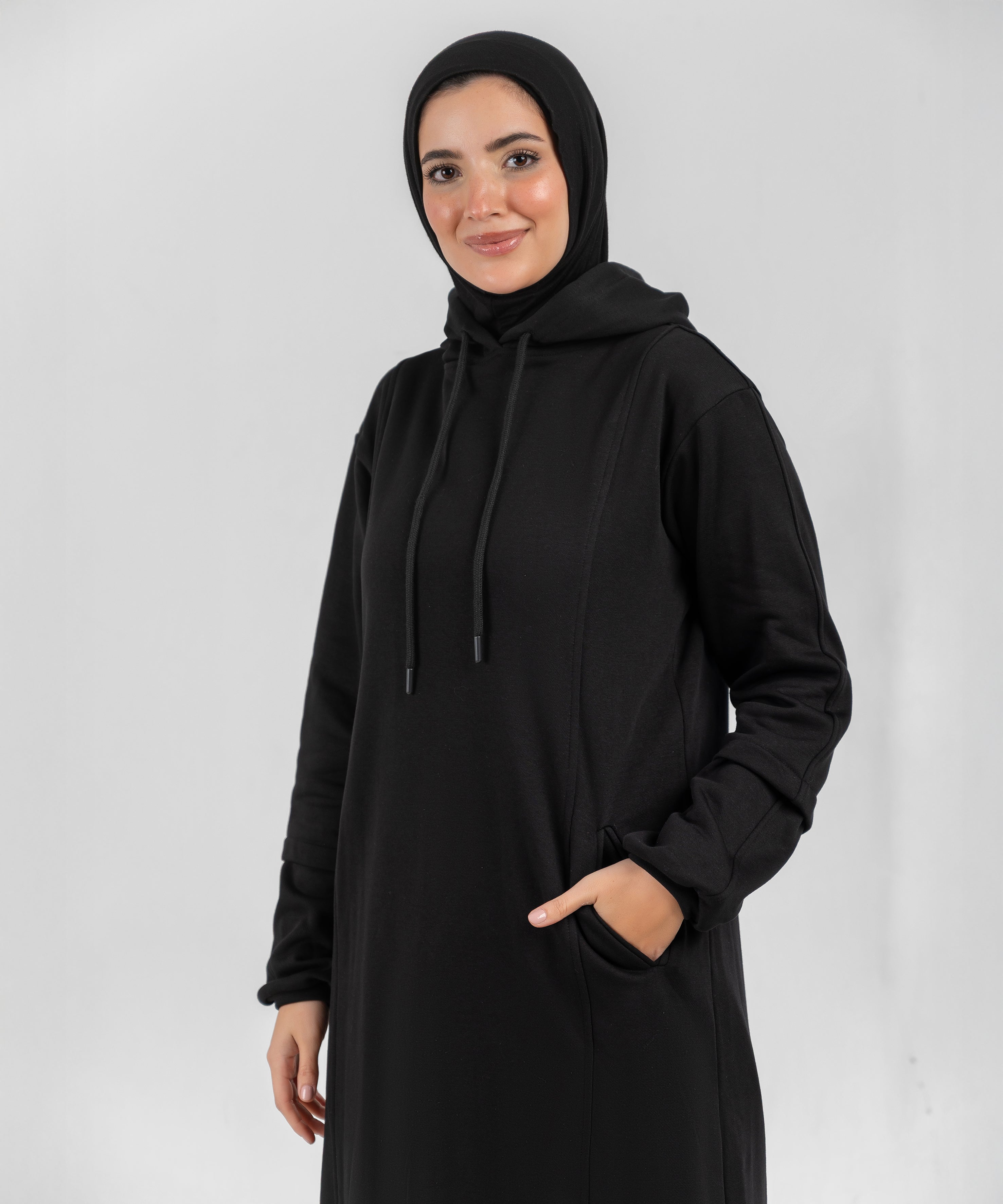 Black Hoodie Dress (0026) – Nora Scarf