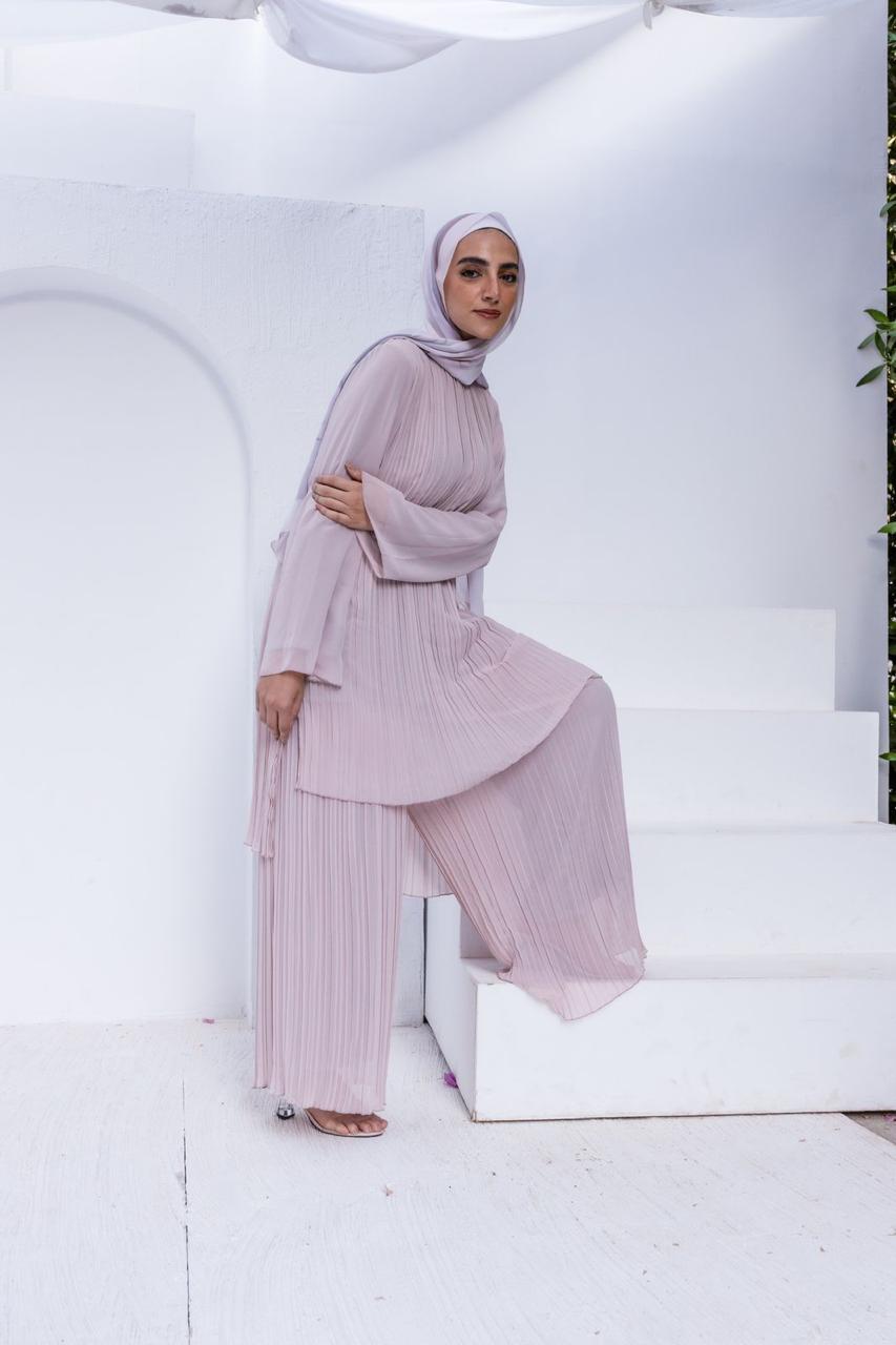 Flowy Kashmir Pleated Set