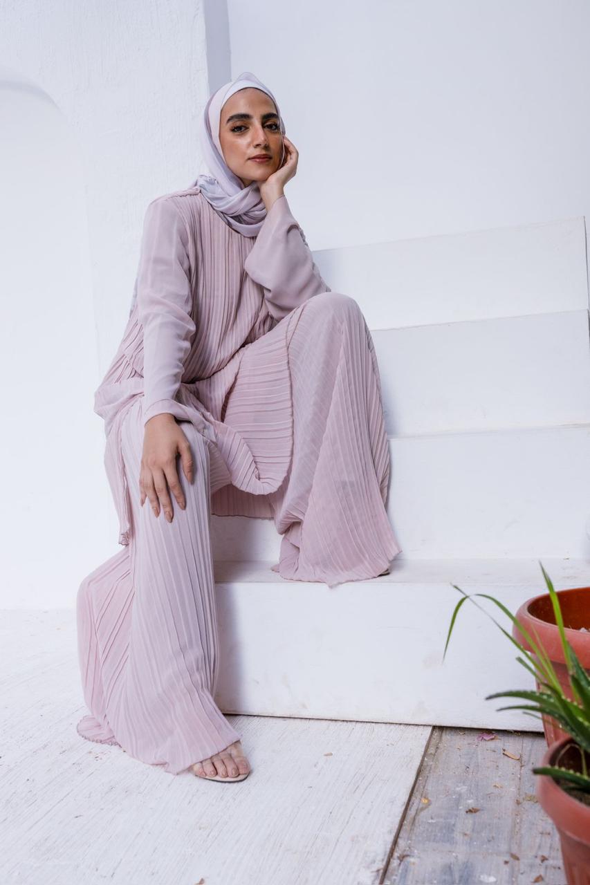 Flowy Kashmir Pleated Set