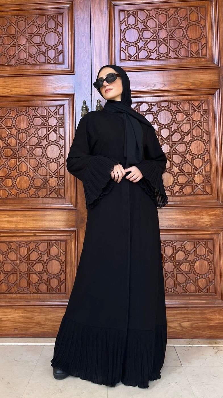 Pleated sleeves Abaya