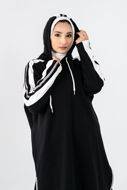 Modest Over Size Tracksuit - Black