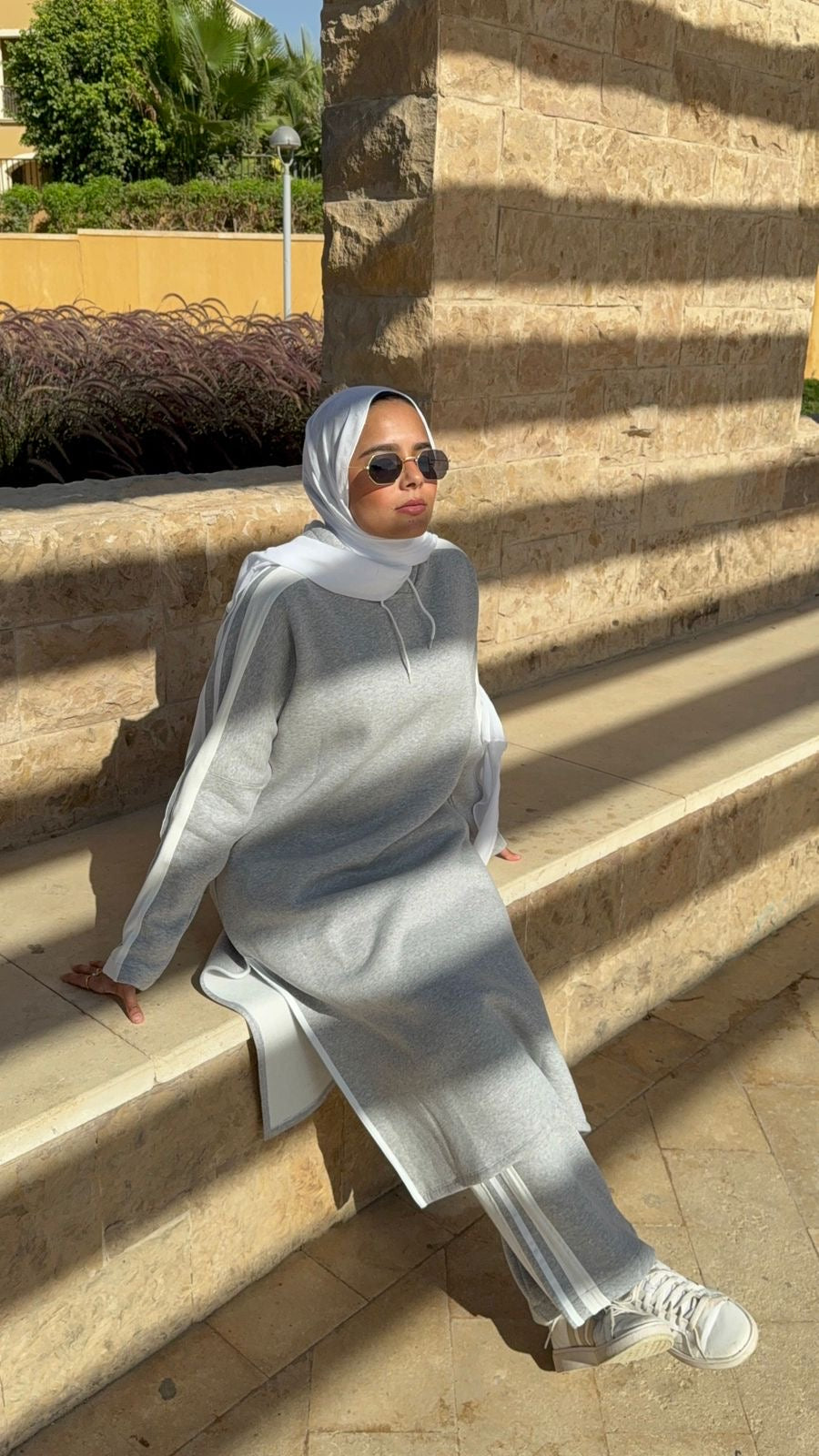 Modest Over Size Tracksuit - Grey