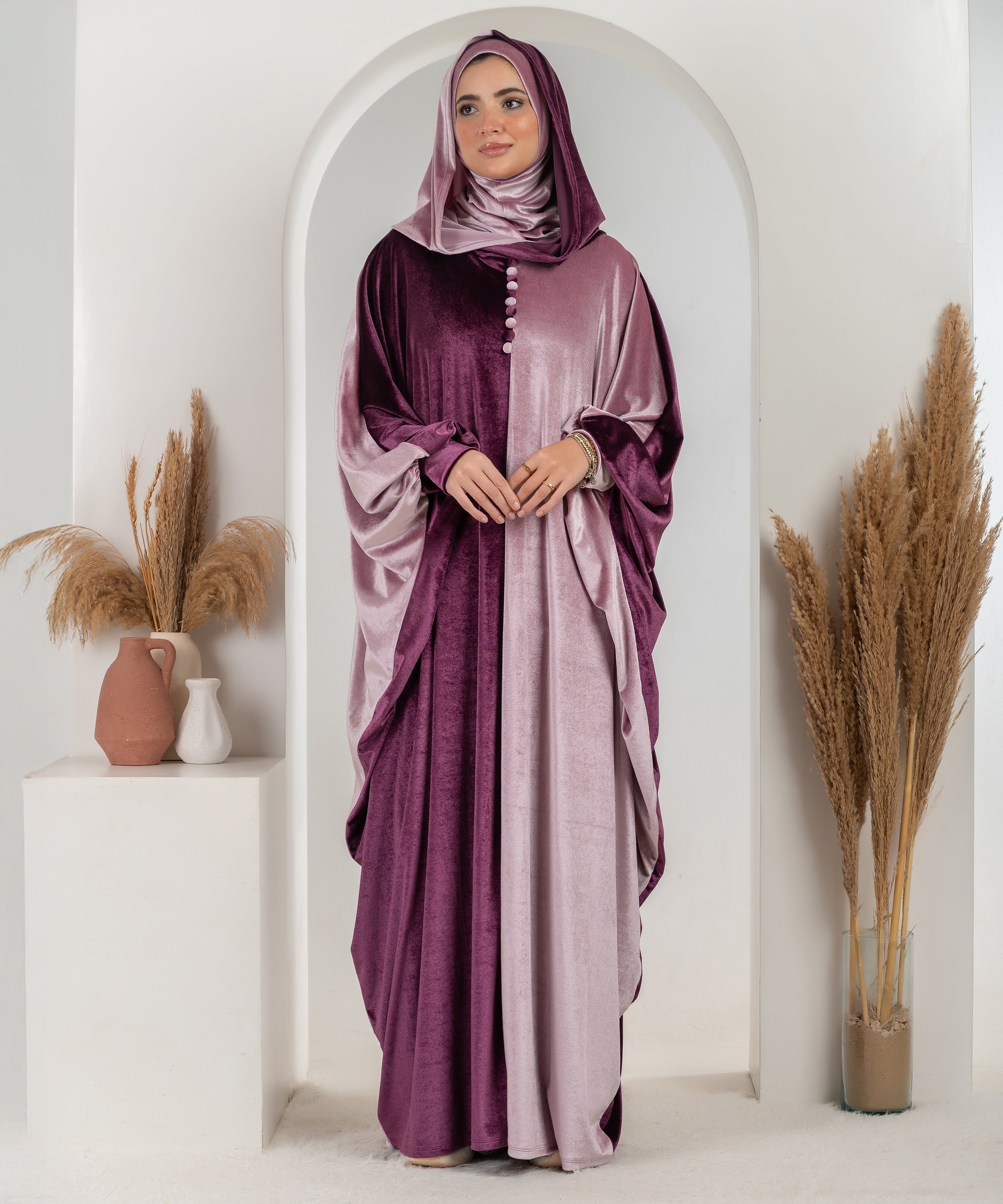 Double Color Velvet Isdal - اسدال قطيفة نصفين