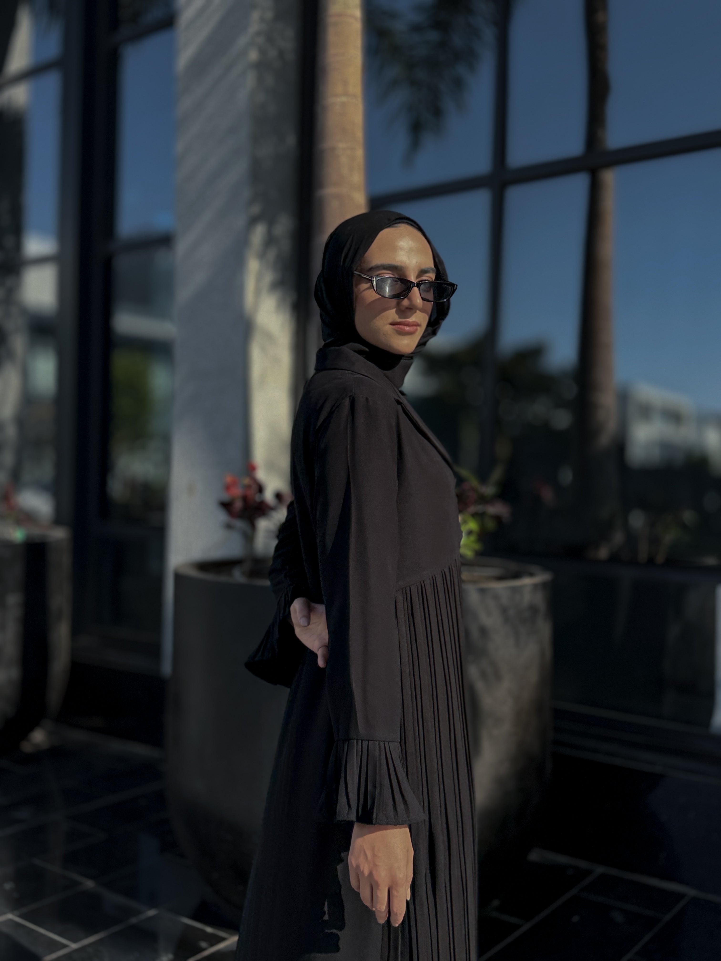 Blazer shape Pleated Abaya