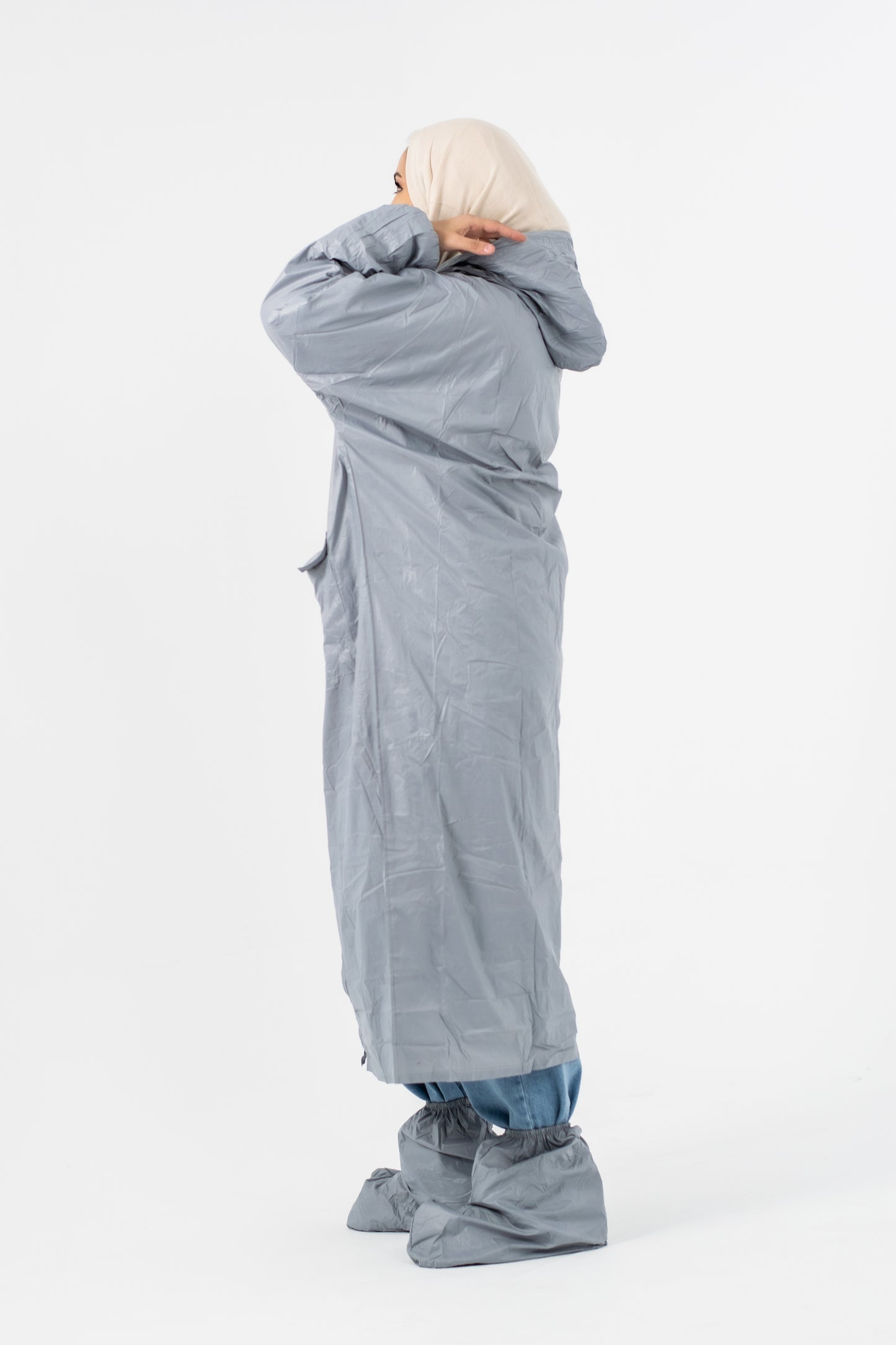 Waterproof Rain Coat ( 3 pieces ) Grey