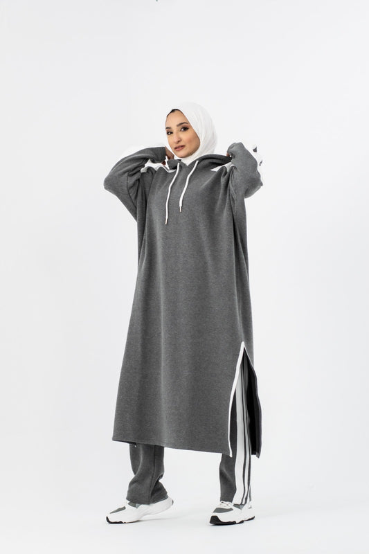 Modest Over Size Tracksuit - Grey