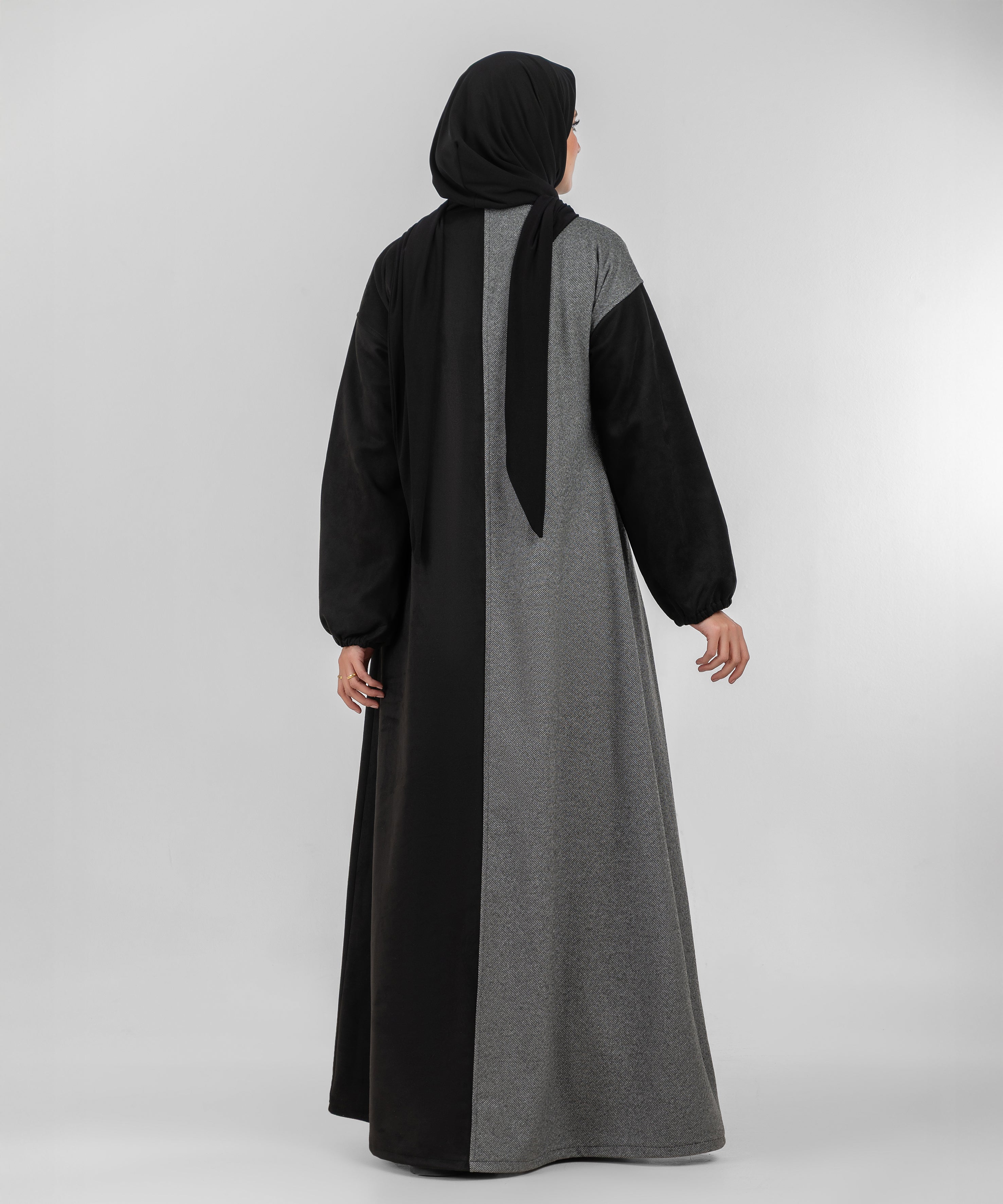Tweed Two-Tone Winter Abaya