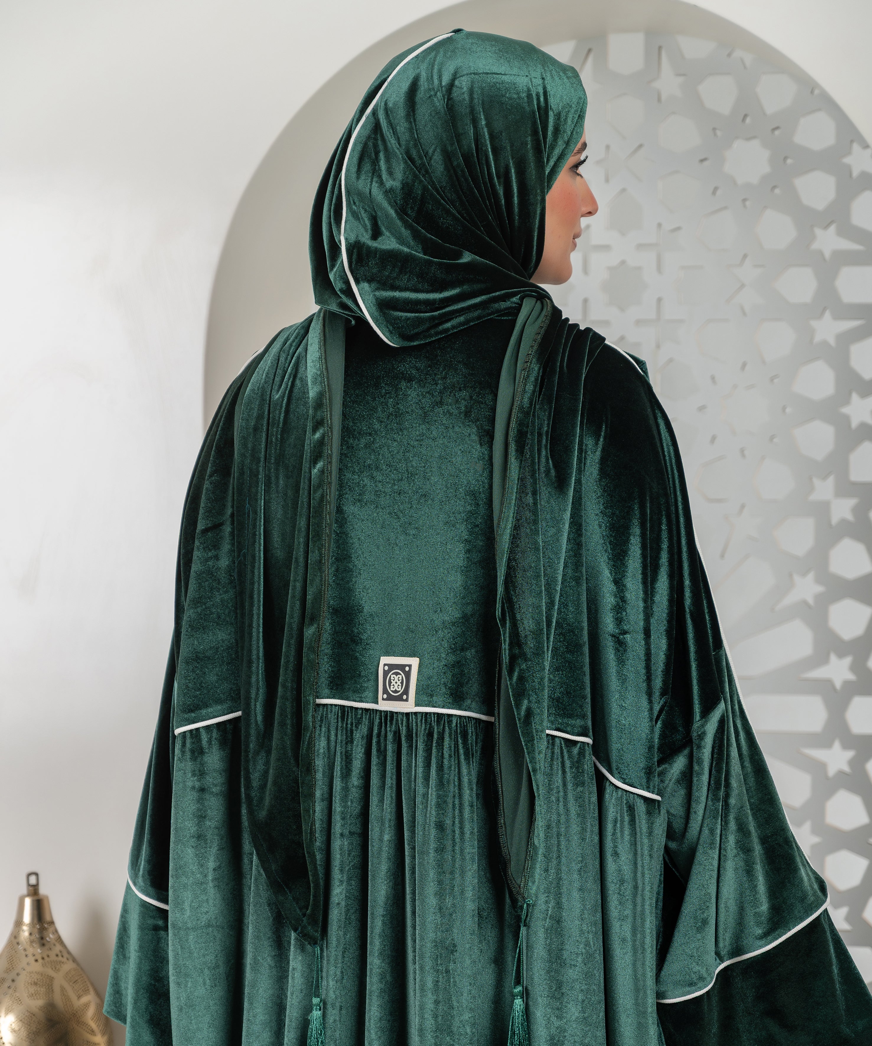 Luxury Green Velvet Isdal - اسدال قطيفة سادة