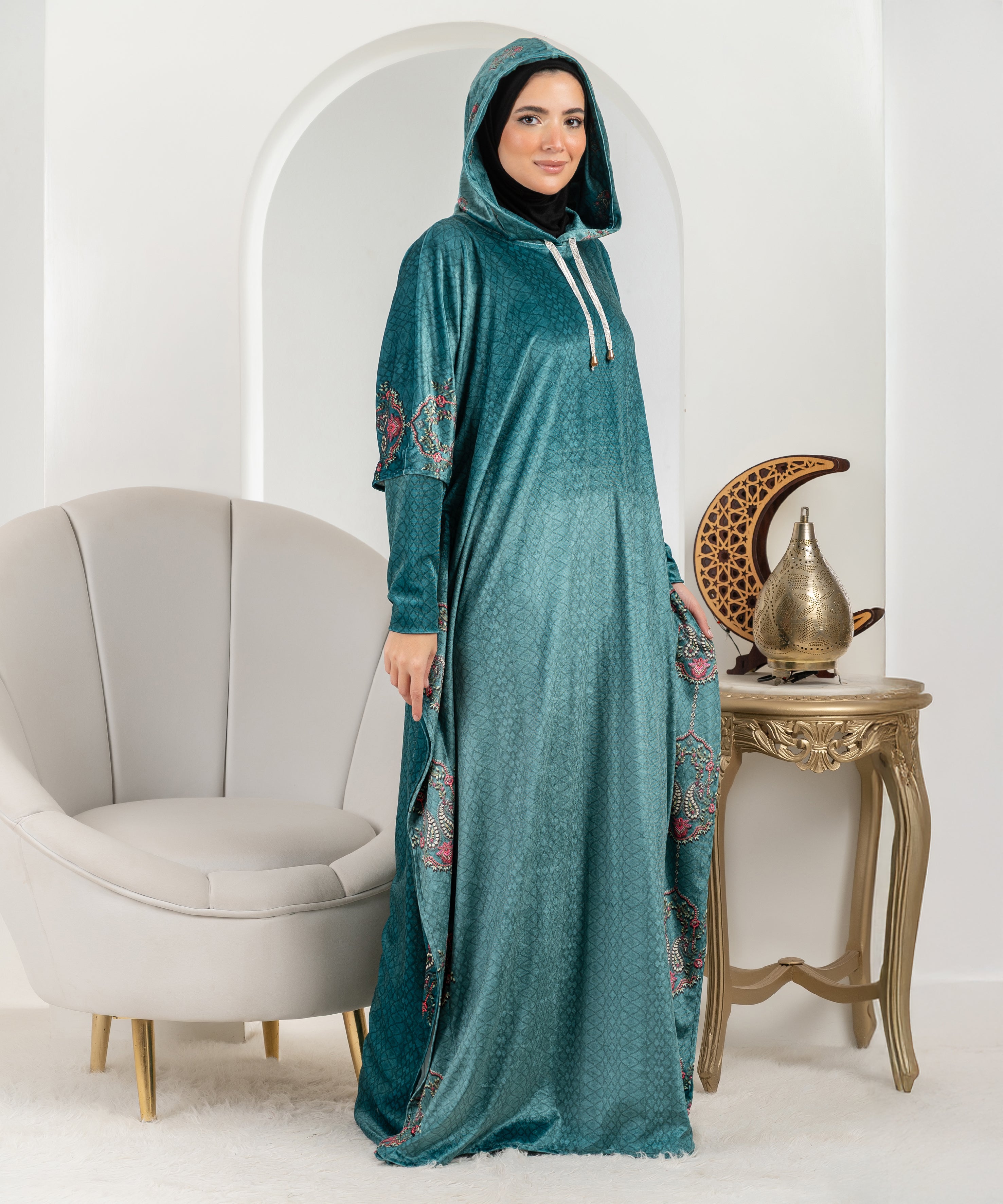 Elegance Printed Velvet Isdal - اسدال قطيفة مطبوع