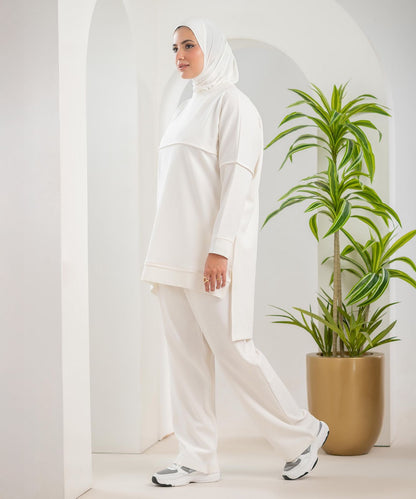 Over Size Comfy Off-White Training Suit