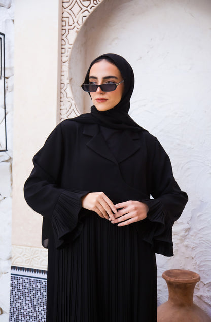 Blazer shape Pleated Abaya