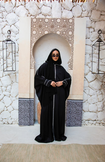 Noor Hoodie Abaya ( Wide style abaya ) Black