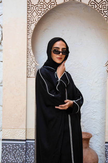 Noor Hoodie Abaya ( Wide style abaya ) Black