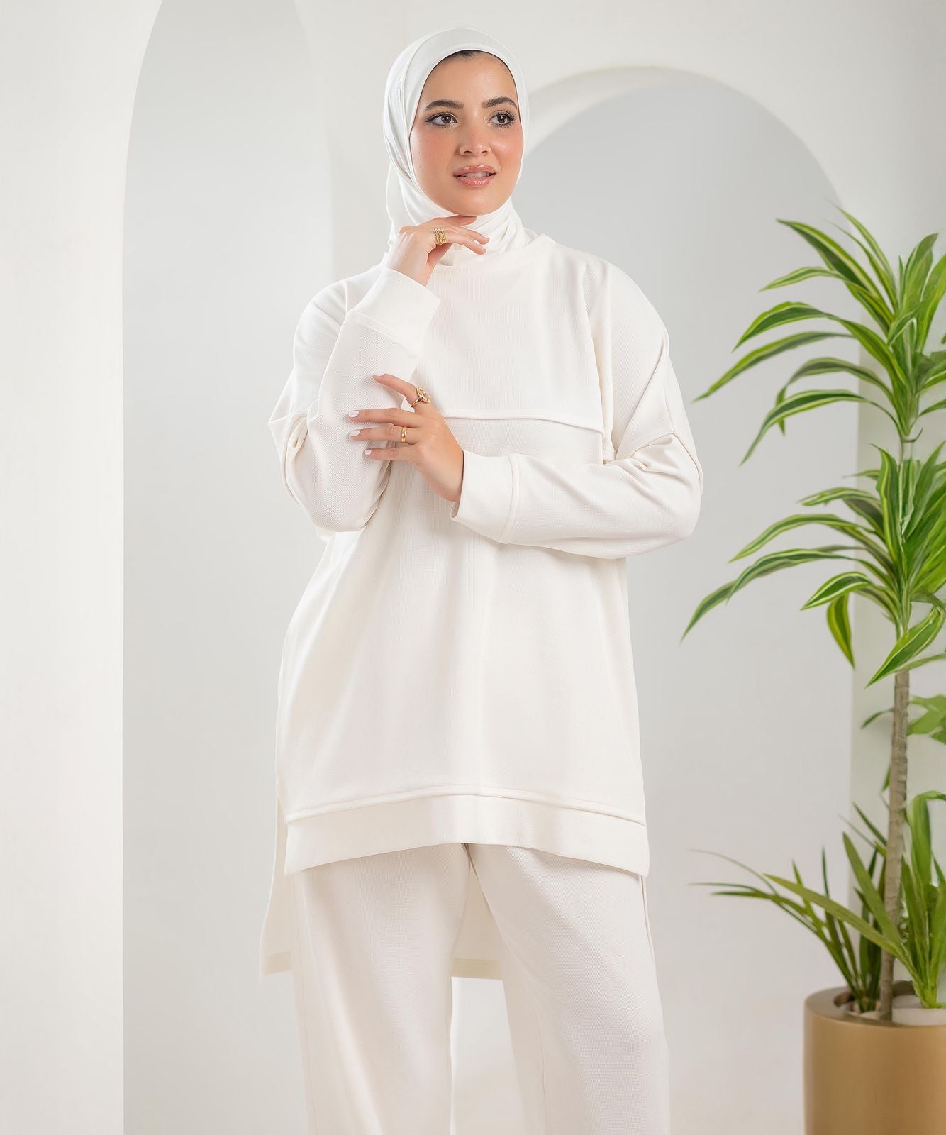 Over Size Comfy Off-White Training Suit