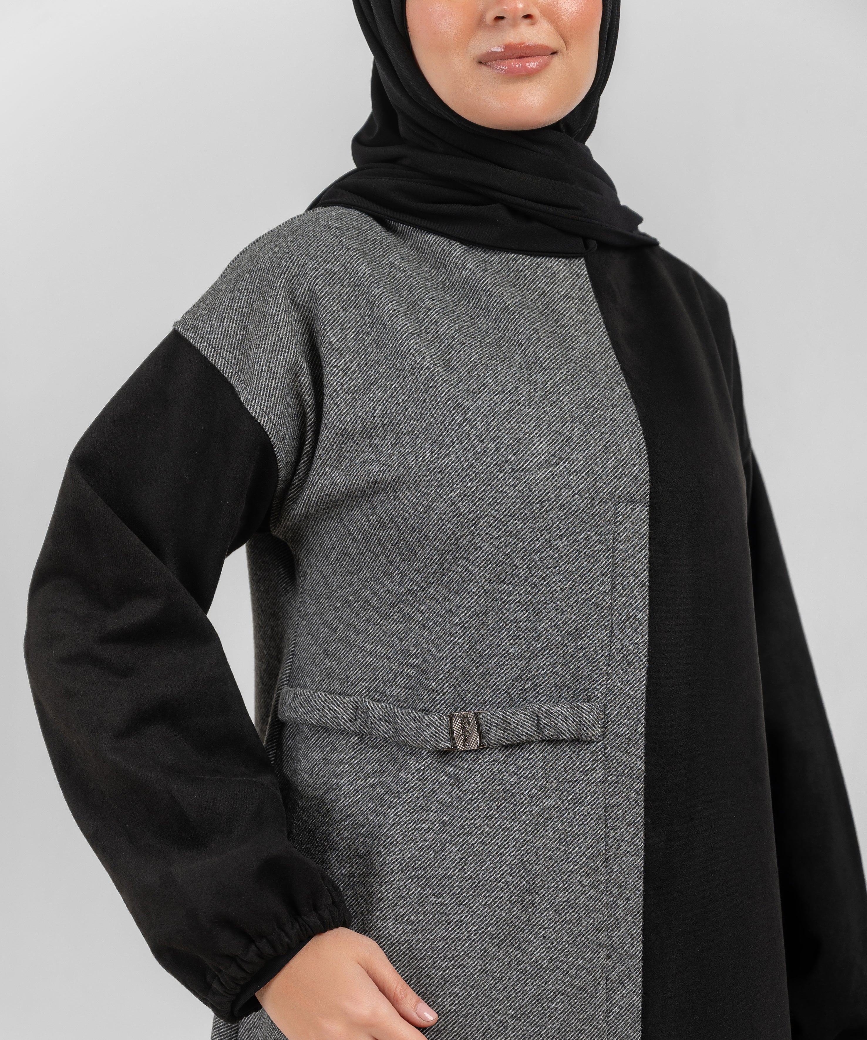 Tweed Two-Tone Winter Abaya