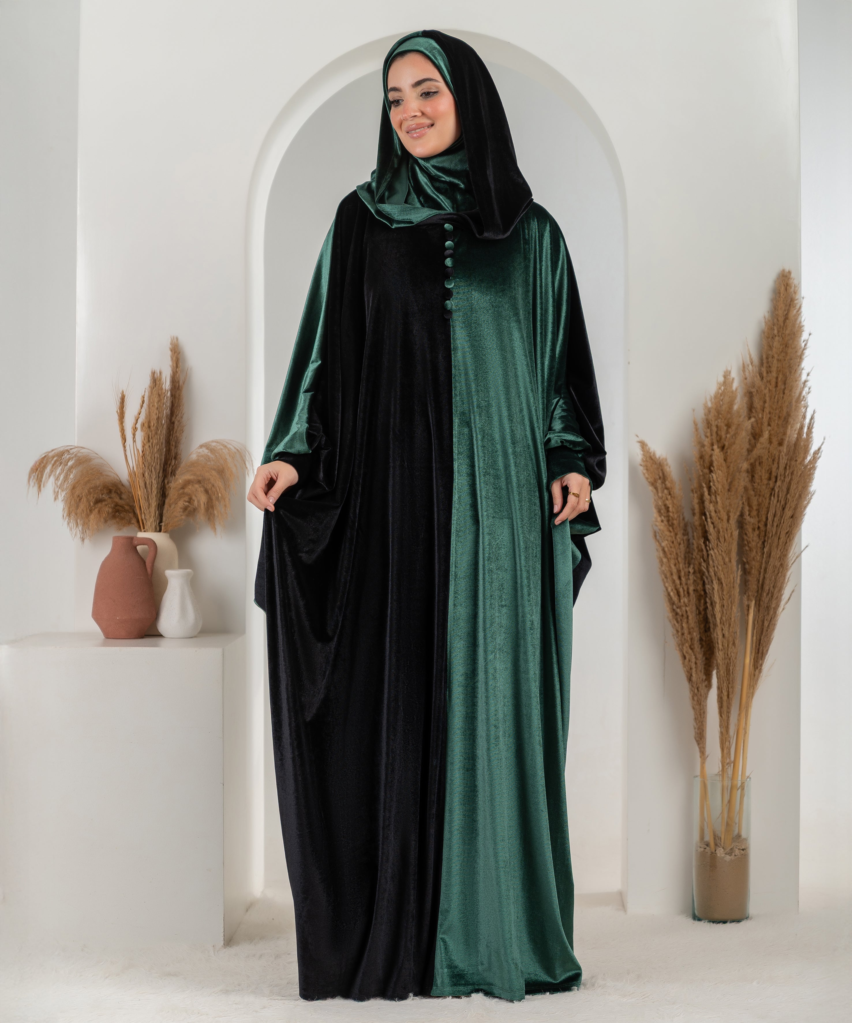 Double Color Velvet Isdal - اسدال قطيفة نصفين