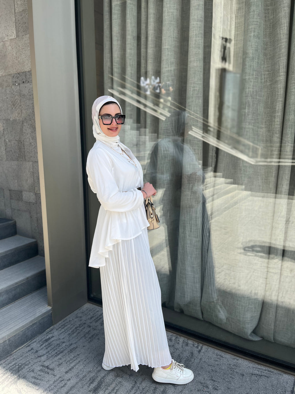 High Low Blouse Off White