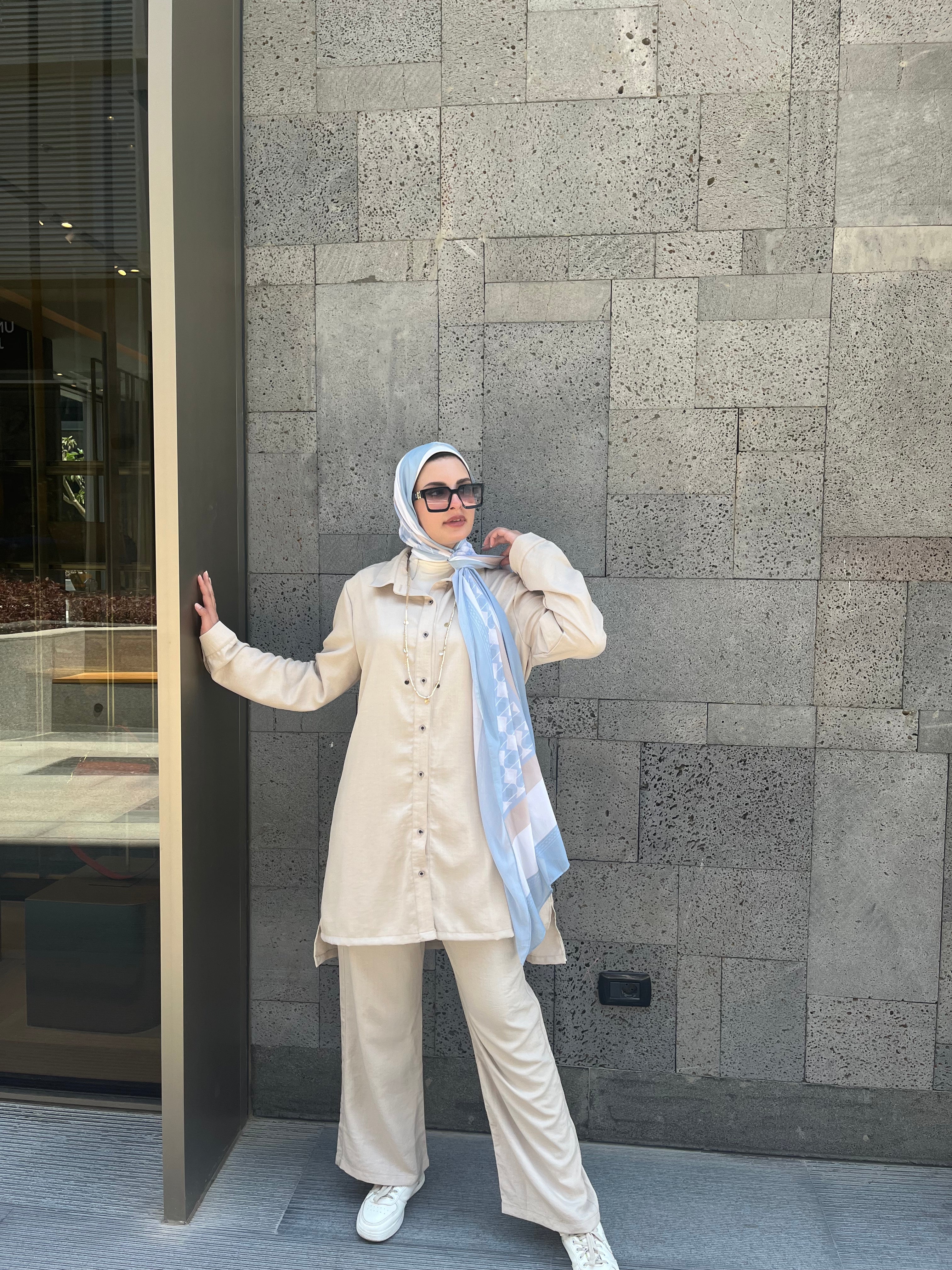 Dark Beige Linen Set