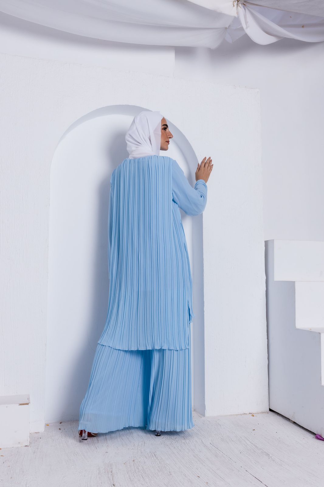 Flowy BBlue Pleated Set