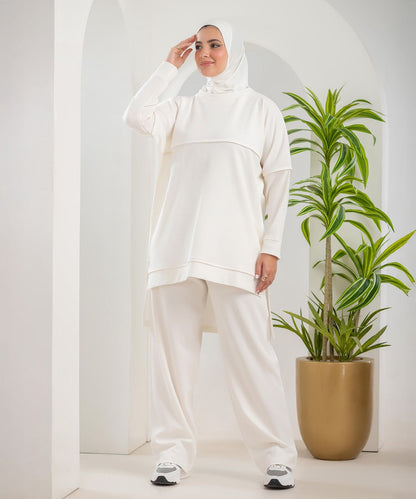 Over Size Comfy Off-White Training Suit