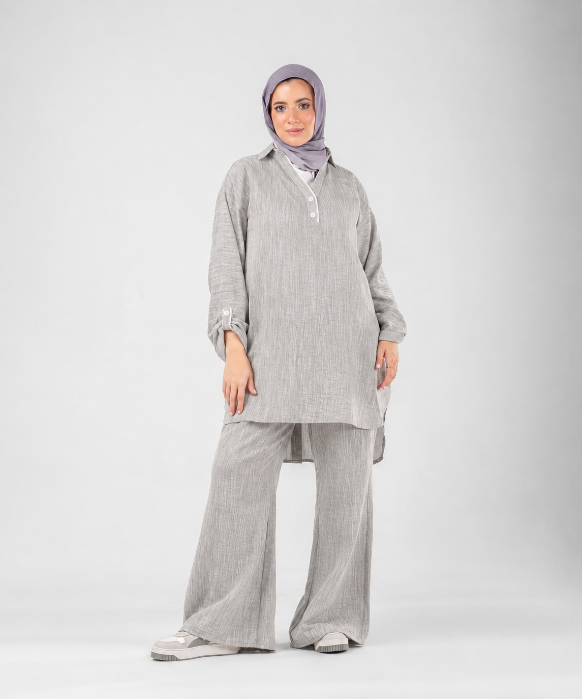 Willow Linen 2-Piece Set ( DARK Beige color )