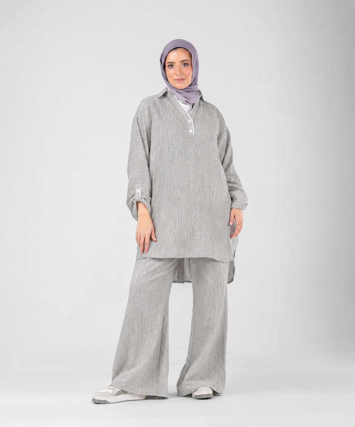 Willow Linen 2-Piece Set ( DARK Grey color )