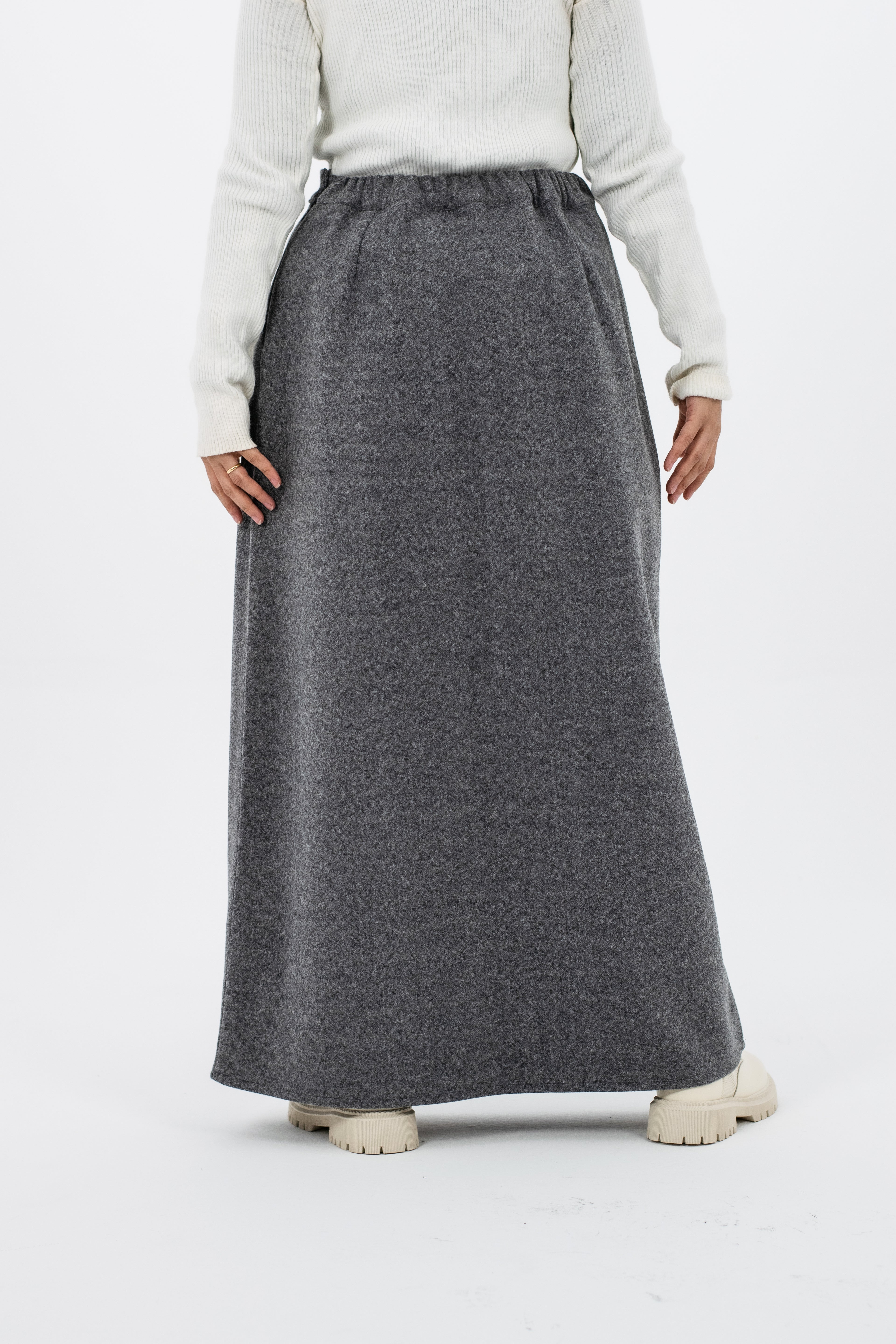 Soft Wool Skirt: Grey