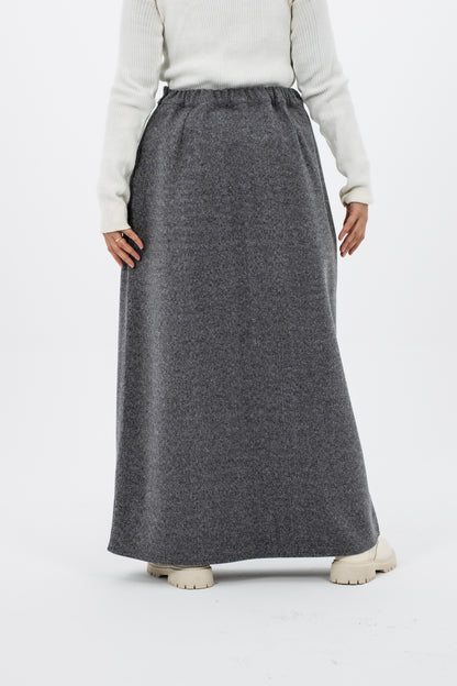 Soft Wool Skirt: Grey