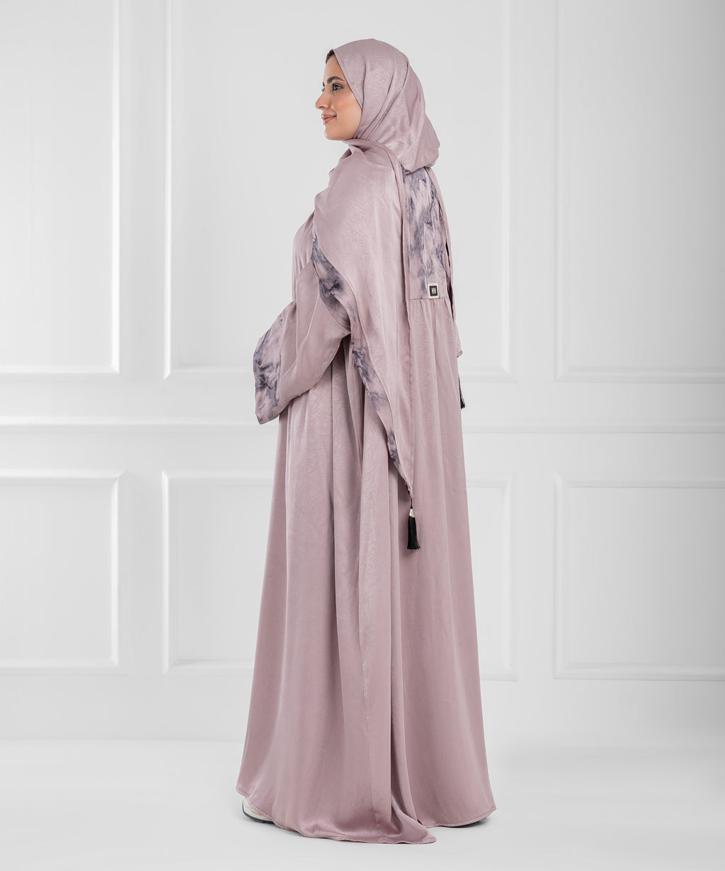 LUNA Jacquard Satin isdal - اسدال لونا ستان جاكار (cashmere printed sleeves)