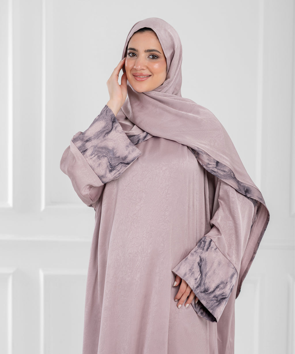 LUNA Jacquard Satin isdal - اسدال لونا ستان جاكار (cashmere printed sleeves)