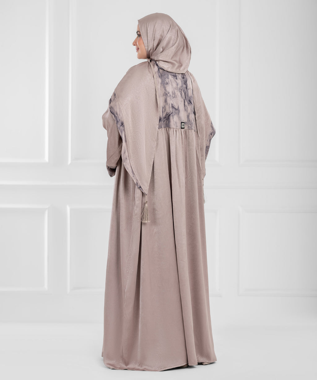LUNA Jacquard Satin isdal - اسدال لونا ستان جاكار (cashmere printed sleeves)