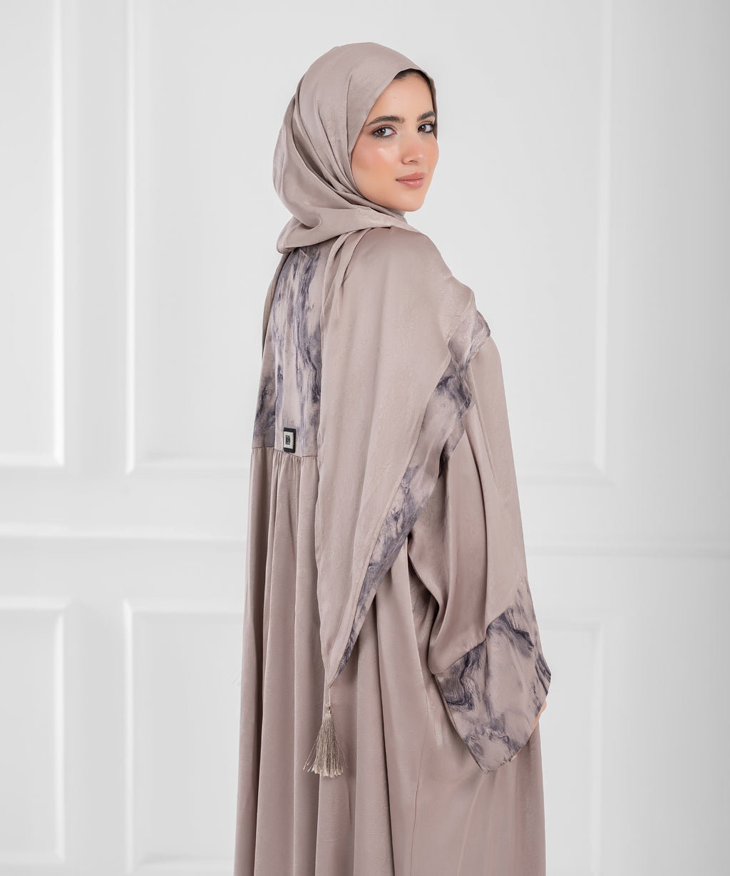 LUNA Jacquard Satin isdal - اسدال لونا ستان جاكار (cashmere printed sleeves)
