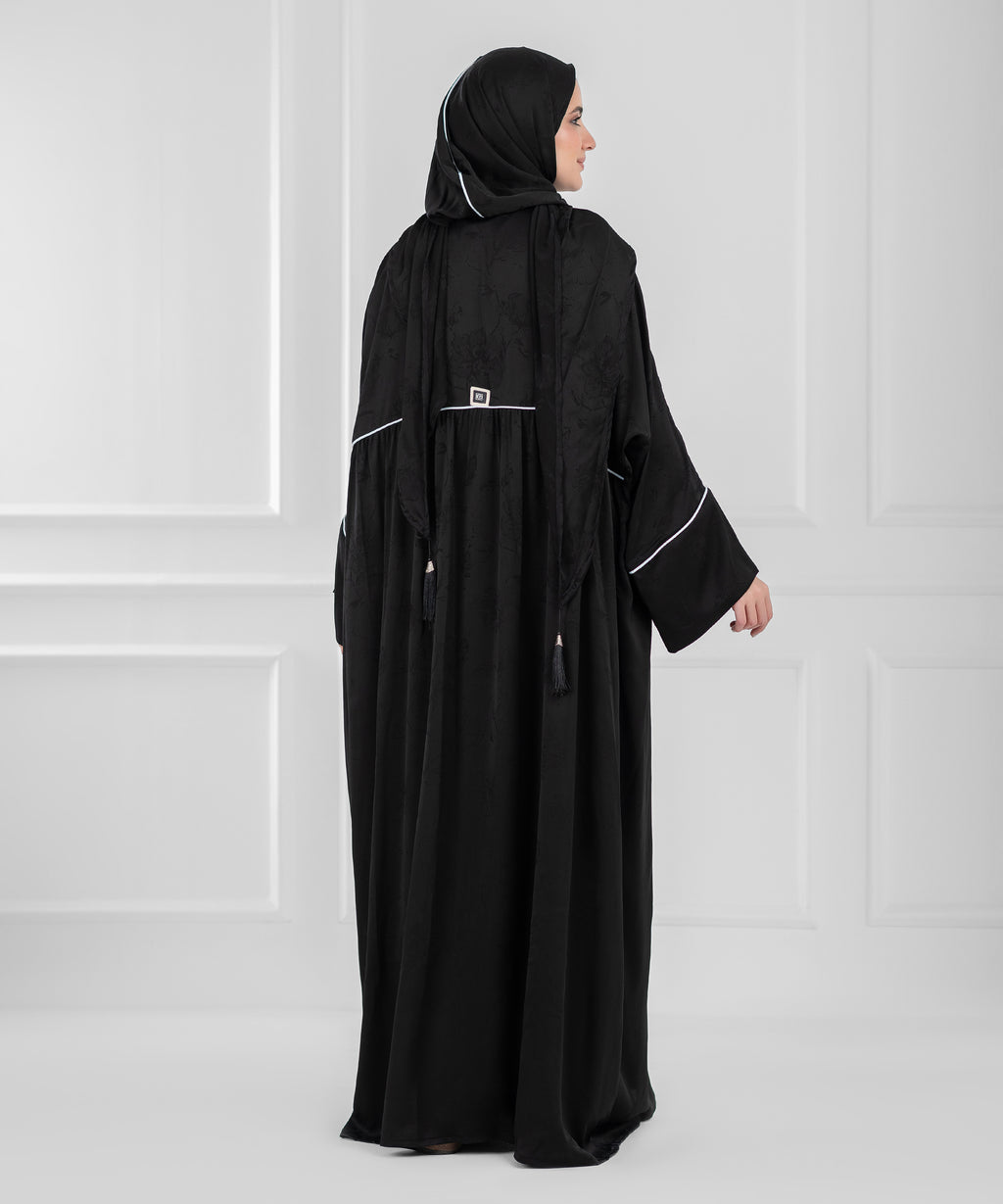 LAYAN Jacquard Satin isdal - اسدال ليان ستان جاكار  (black)