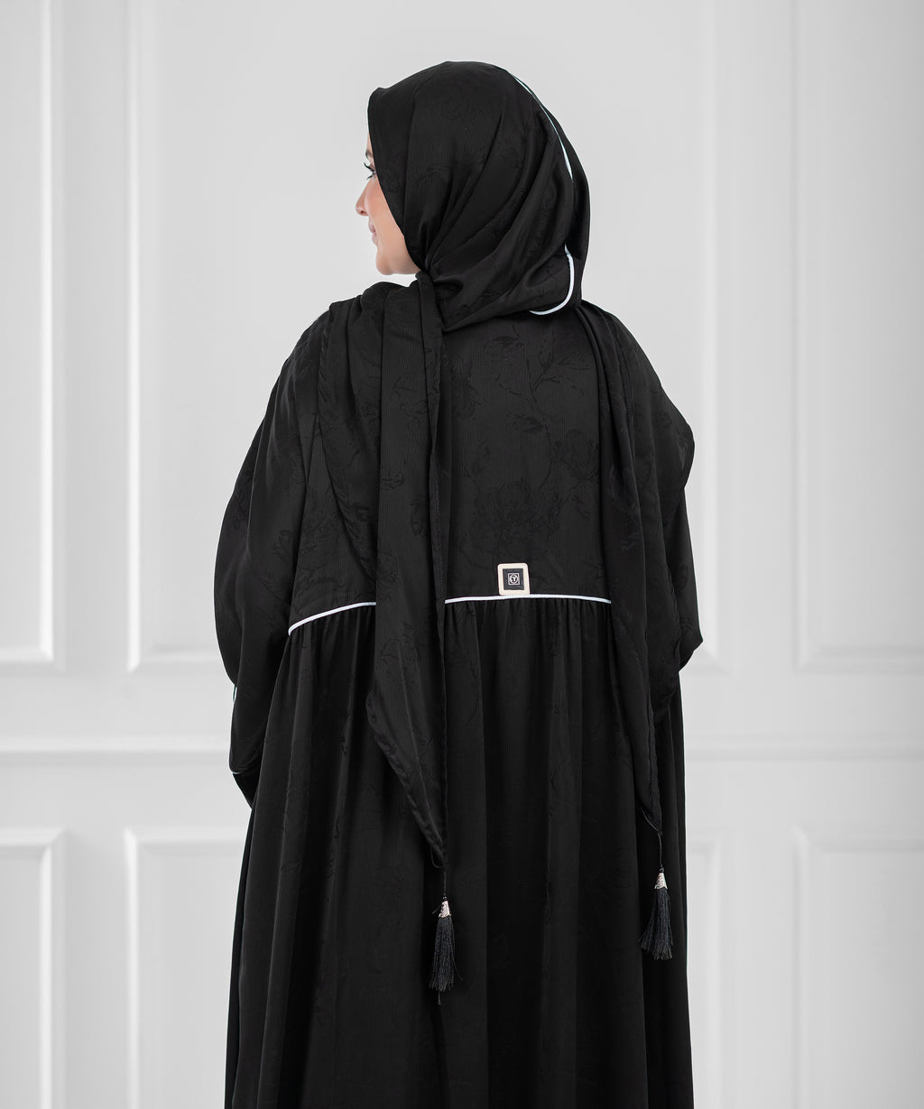 LAYAN Jacquard Satin isdal - اسدال ليان ستان جاكار  (black)