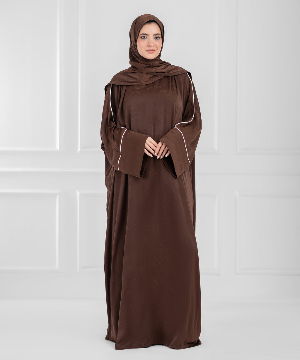 MOCHA Jacquard Satin isdal - اسدال موكا ستان جاكار  (mocha brown)