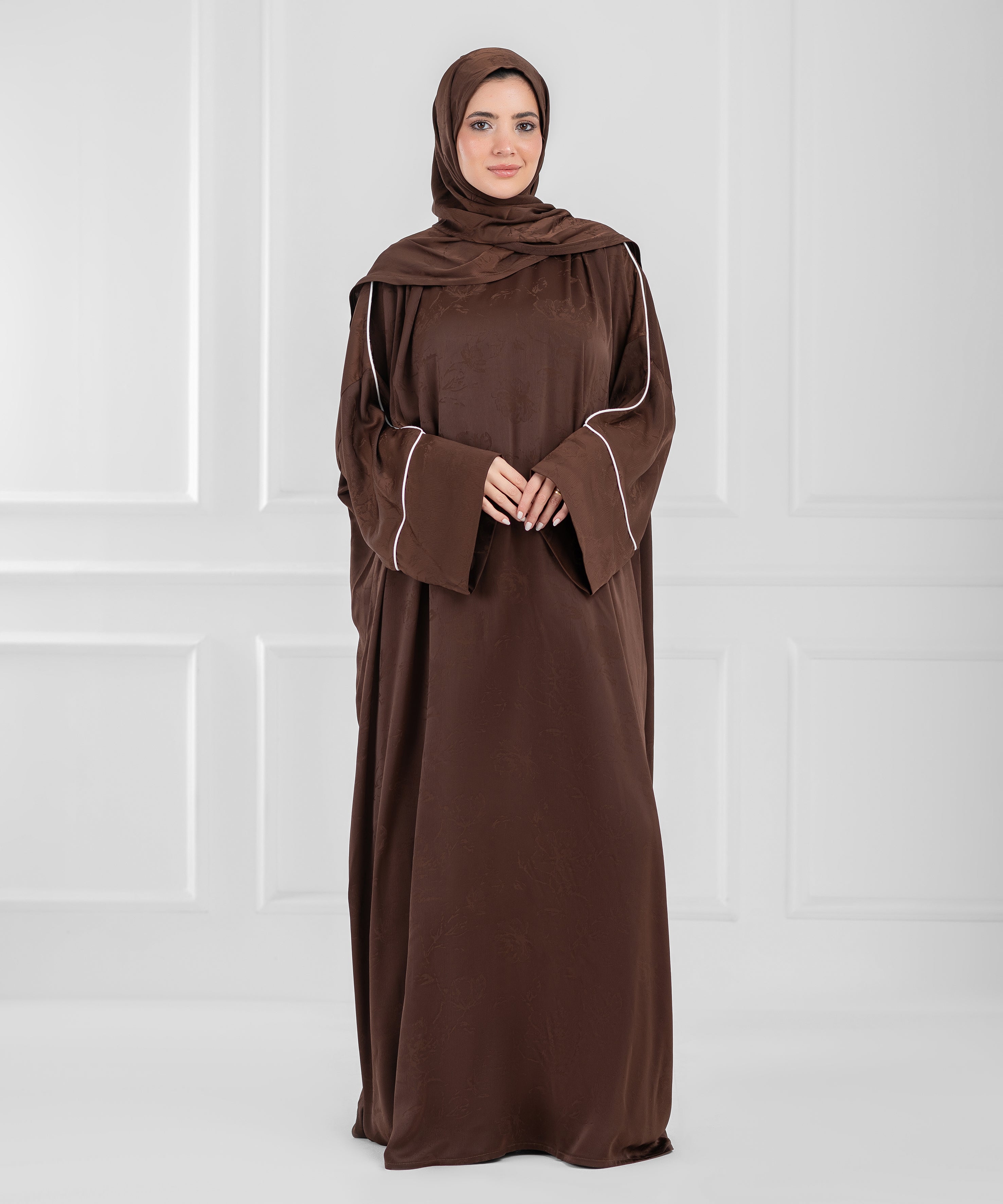 MOCHA Jacquard Satin isdal - اسدال موكا ستان جاكار  (mocha brown)