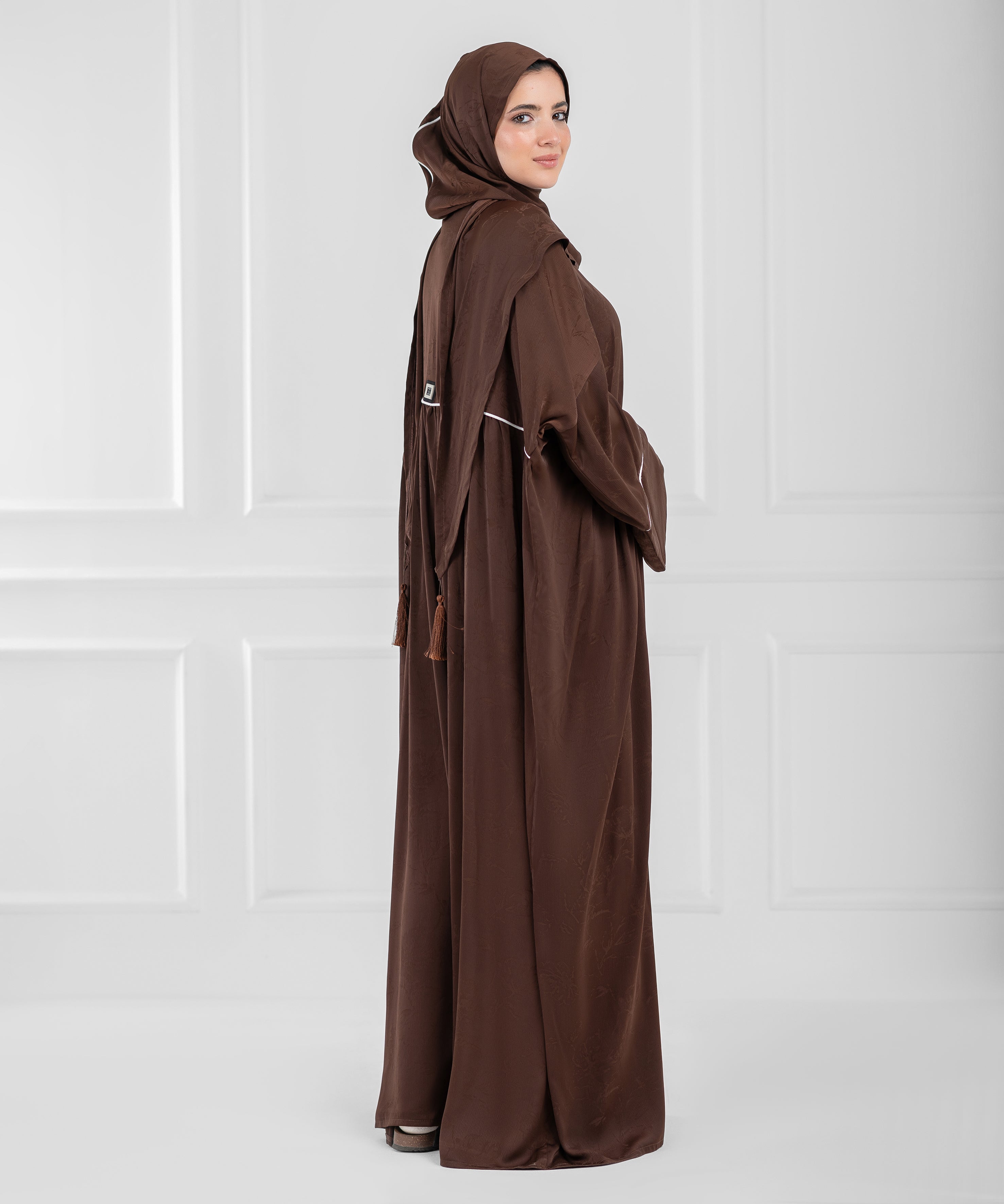 MOCHA Jacquard Satin isdal - اسدال موكا ستان جاكار  (mocha brown)