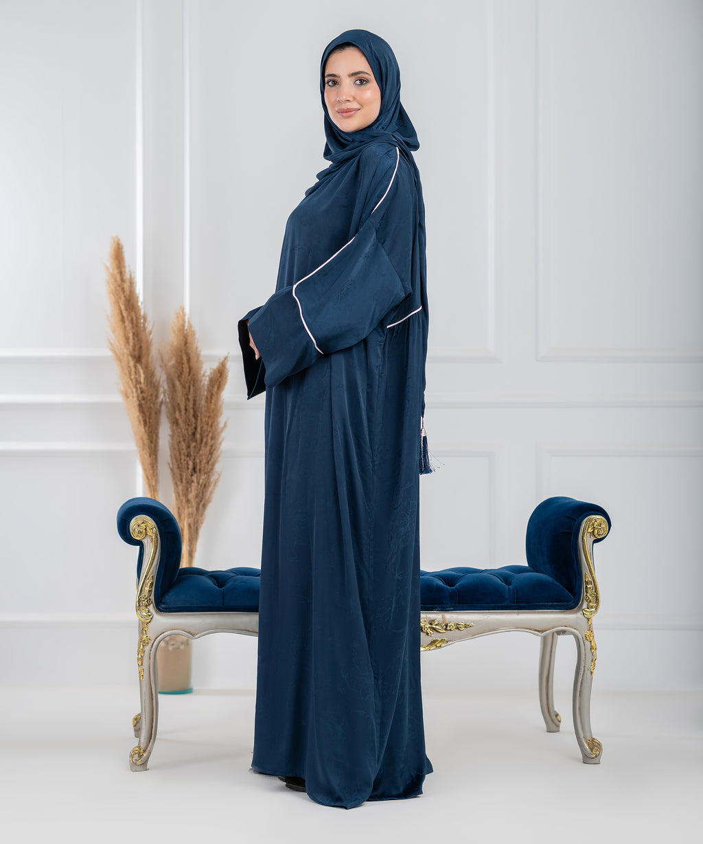 LAYALY Jacquard Satin isdal -  اسدال ليالي ستان جاكار (blue)