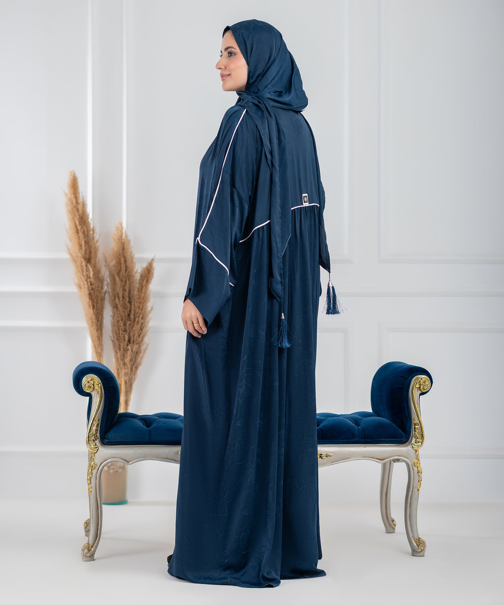 LAYALY Jacquard Satin isdal -  اسدال ليالي ستان جاكار (blue)