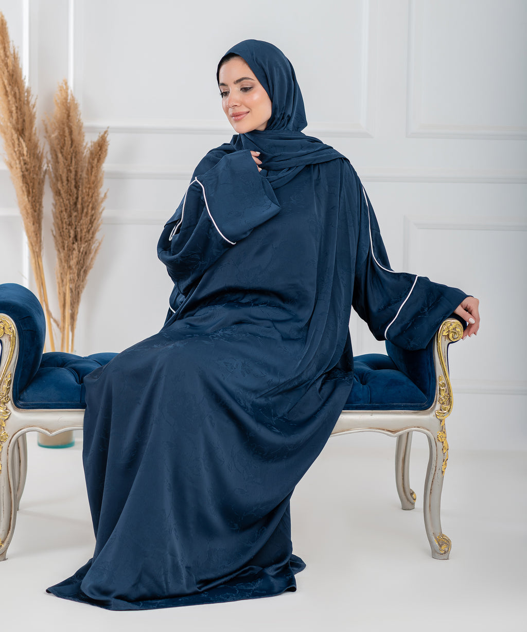 LAYALY Jacquard Satin isdal -  اسدال ليالي ستان جاكار (blue)