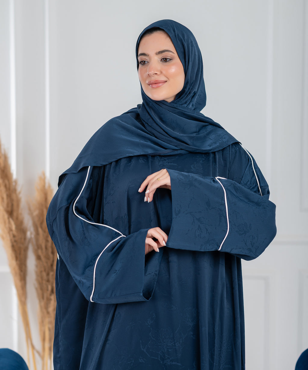 LAYALY Jacquard Satin isdal -  اسدال ليالي ستان جاكار (blue)