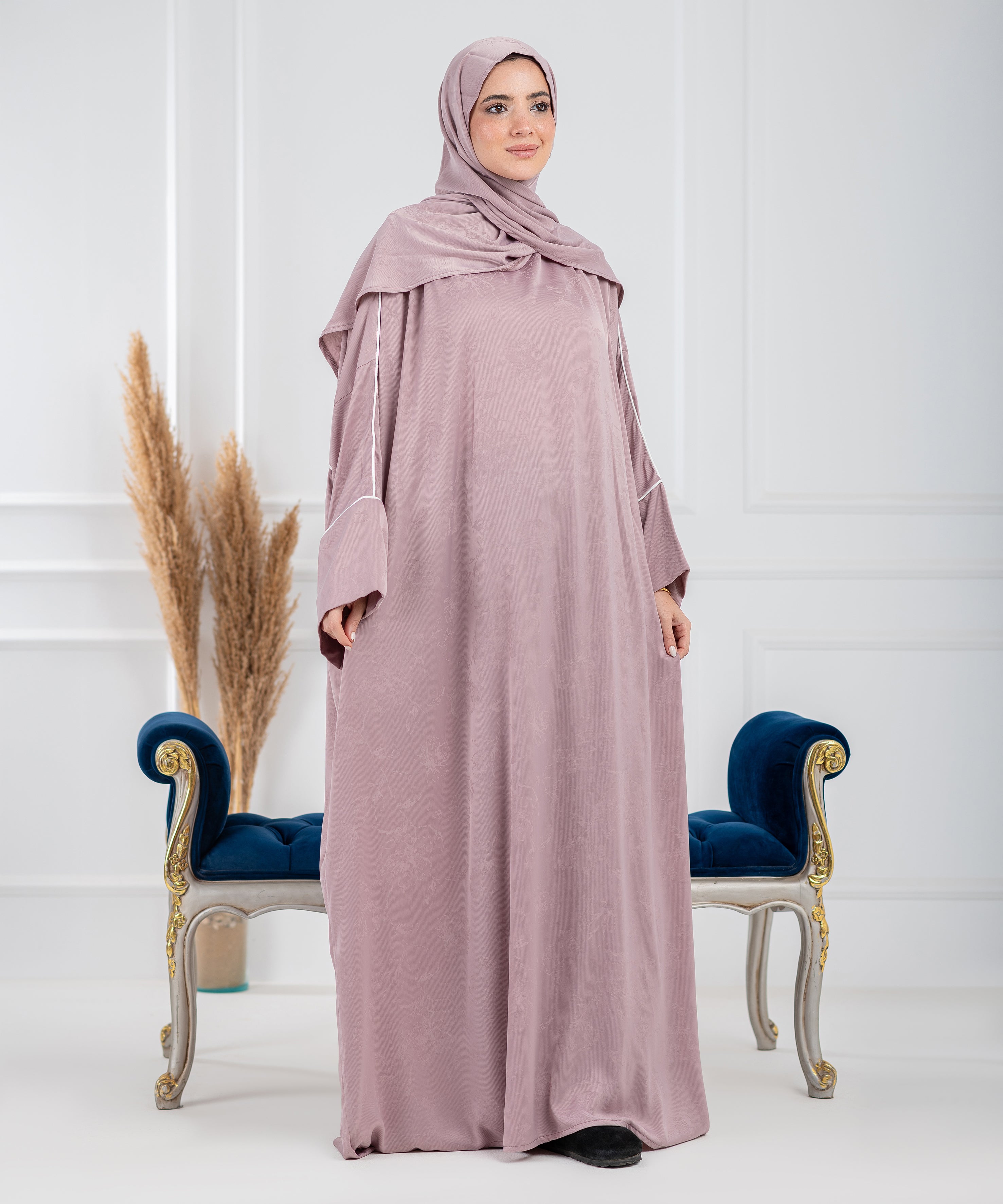 WARD Jacquard Satin isdal -  اسدال ورد ستان جاكار  (cashmere)